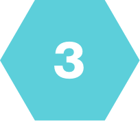 hexagon icon with #3 inside