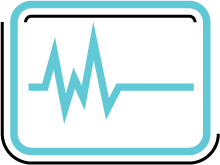 Icon of heart monitor flat lining