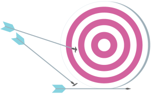 Image of bullseye and arrows that have missed the target