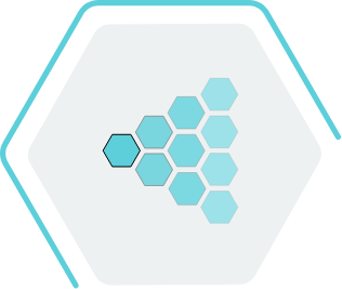 Icon of many hexagons being repeated