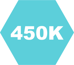 Hexagon icon showing 450K SomaSignal tests