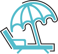 Icon of chair and umbrella representing vacation