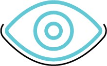 Icon of eye representing vision benefits