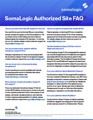 SomaLogic Authorized Site FAQ