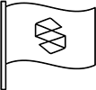 Flag icon with SomaLogic logo in center